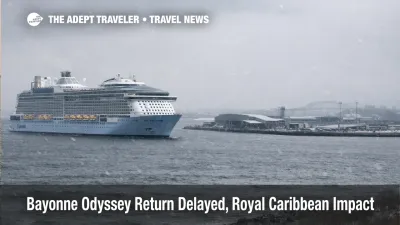 Odyssey Bayonne return delay leaves the ship offshore near Cape Liberty as winter weather disrupts disembarkation plans
