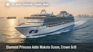 Diamond Princess new specialty dining, ship underway near Singapore as Makoto Ocean and Crown Grill debut