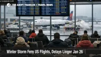 Winter Storm Fern US flights show delays at Boston Logan as deicing and low visibility slow departures