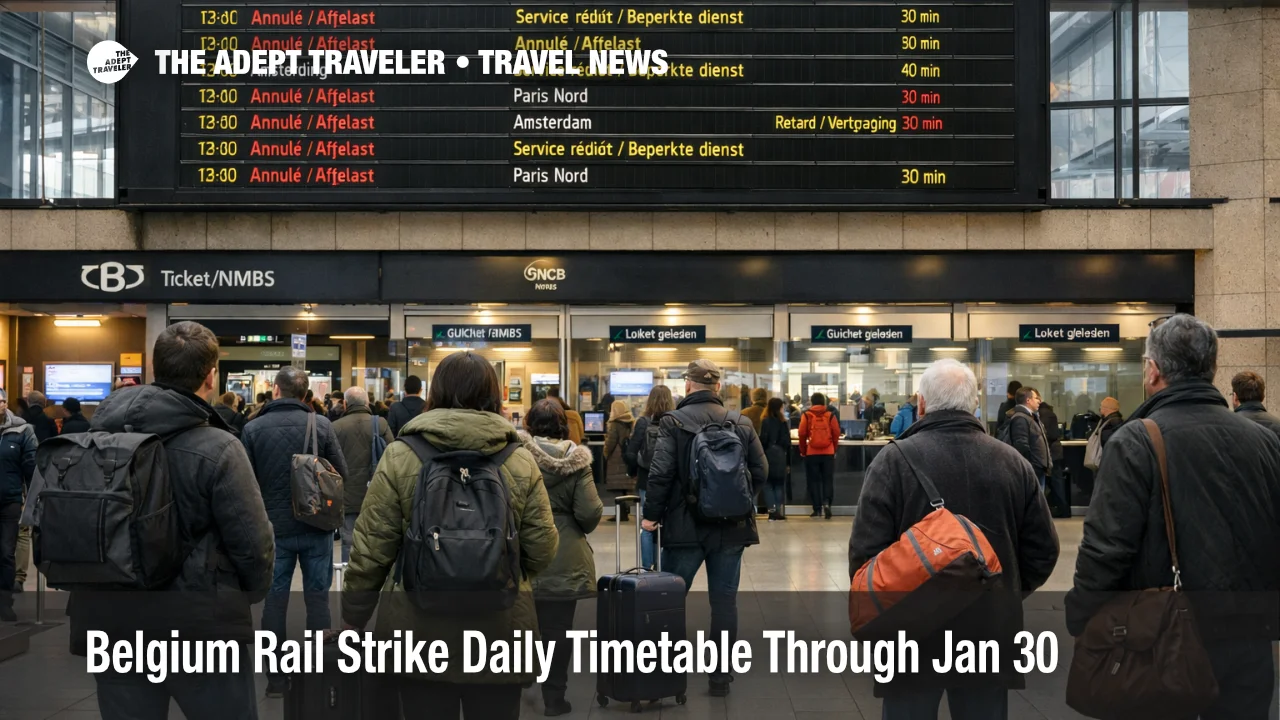 Belgium rail strike timetable confusion as travelers watch cancellations at Brussels Midi departures board