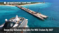 MSC Ocean Cay pier extension, ship nears Ocean Cay as crews expand the dock to berth two ships by 2027