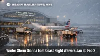 Winter Storm Gianna East Coast flights show deicing at Charlotte Douglas as snow and wind slow departures