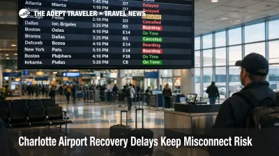 Charlotte airport recovery delays shown as travelers watch a CLT departures board during the post-snow reset helper comment