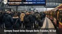Germany transit strike Berlin transfers, travelers crowd an S-Bahn platform as buses and trams stop running