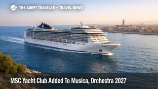 MSC Yacht Club Musica Orchestra upgrade shown near Bari, helping travelers plan suite bookings
