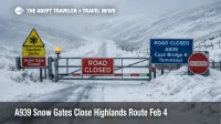 A939 snow gates Highlands closure blocks drivers near Tomintoul, forcing winter detours to Inverness or Aberdeen