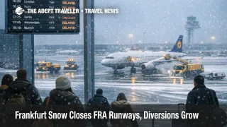  Frankfurt Airport snow closures leave travelers watching delayed boards as snowfall forces runway clearing and diversions