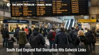 South East England rail disruption at Gatwick station shows delays, helping travelers decide when to switch to road transport