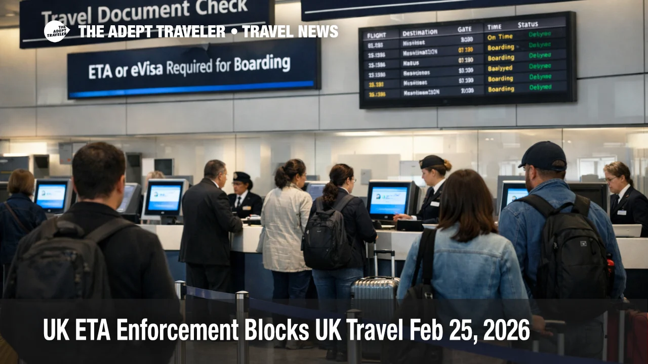 UK ETA enforcement February 25 causes document checks at Heathrow check in, increasing denied boarding risk