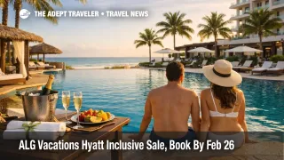  ALG Vacations Hyatt Inclusive sale value, travelers relax by a Cancun resort pool while weighing all inclusive booking perks