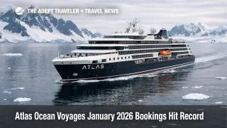 Atlas Ocean Voyages bookings surge as an expedition ship sails Antarctica, signaling tighter cabin choice for 2026