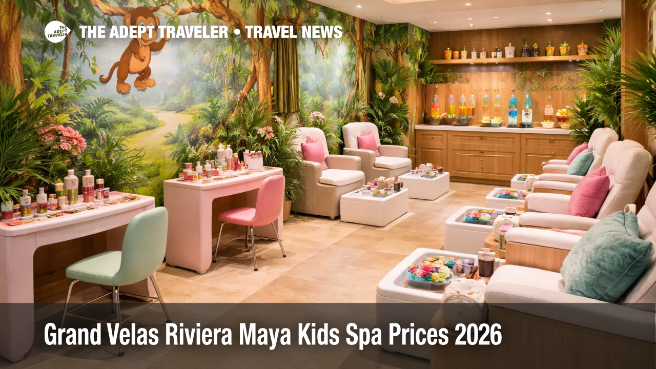 Grand Velas Riviera Maya kids spa room with jungle murals and mini salon stations for ages 5 to 12