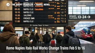  Rome Naples Italo rail works shown on Roma Termini board as retimed departures disrupt tight connections
