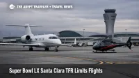 Super Bowl LX Santa Clara TFR leaves a business jet waiting on the ramp at San José Mineta Airport during restrictions