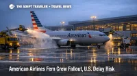 American Airlines Fern crew fallout shown by a deicing ramp at DFW with delayed departures still posted after the storm