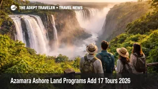  Azamara Ashore land programs highlight Victoria Falls views and safari add ons for pre and post cruise travelers