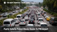 Puerto Vallarta protest airport roads snarl traffic toward PVR, causing long delays for travelers with flights and transfers
