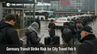 Germany transit strike risk, taxi queue builds at Berlin Brandenburg Airport as city transit options thin in winter