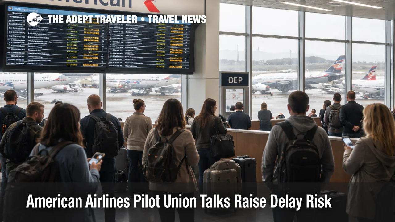 American Airlines pilot union talks backdrop, travelers watch delays on the DFW departures board as buffers shrink