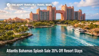 Atlantis Presidents Day Splash Sale, Atlantis Paradise Island towers by the marina, signaling discounted resort stays