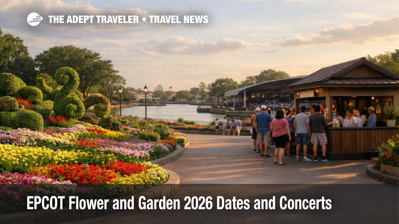 EPCOT Flower and Garden 2026 dates, crowds build near topiaries and Outdoor Kitchens ahead of Garden Rocks concerts