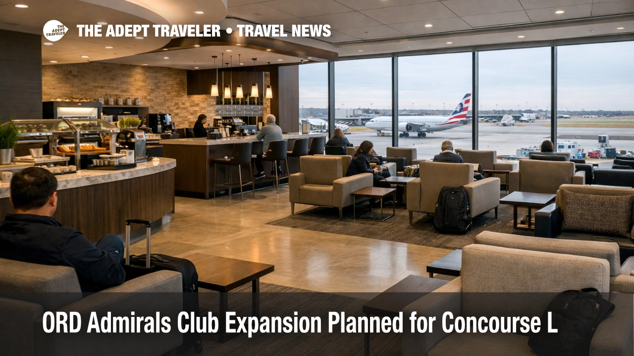 ORD Admirals Club expansion signals a larger Chicago O'Hare Concourse L lounge for travelers seeking quieter preflight space