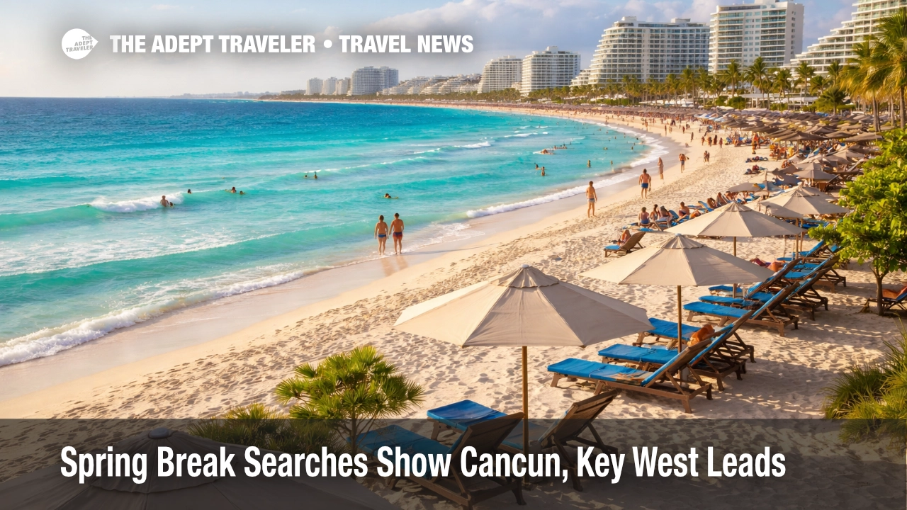 Spring break destination searches point to Cancún demand, beach crowds and resort sellouts in peak March weeks