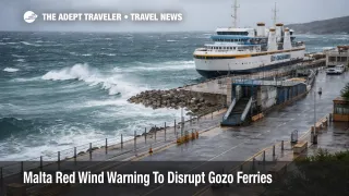 Malta red wind warning ferries, choppy seas at Cirkewwa signal Gozo crossing delay and cancellation risk