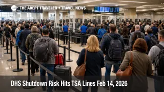 DHS shutdown TSA lines form at ATL security checkpoint, with fewer open lanes raising missed departure risk
