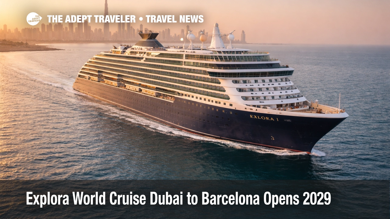 Explora world cruise 2029, EXPLORA I sails off Dubai as travelers plan bookings, visas, and long haul positioning