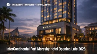 InterContinental Port Moresby opening, luxury hotel exterior in the diplomatic precinct for future stays