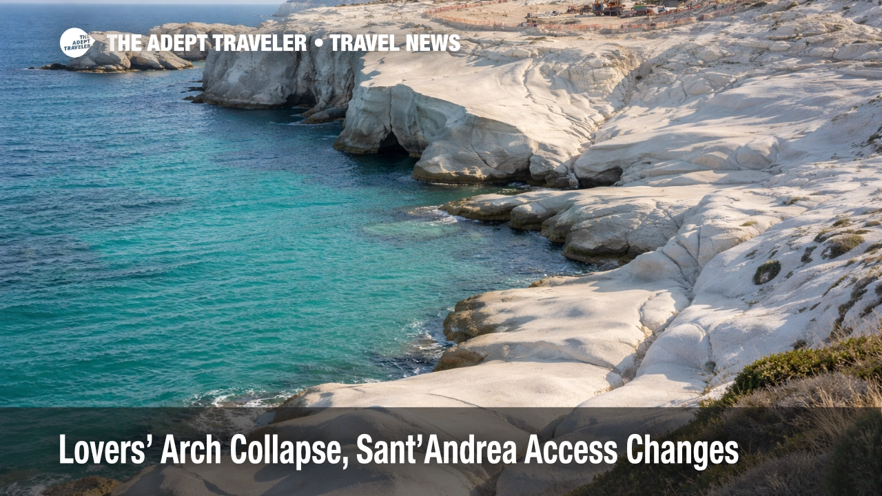 Sant'Andrea Lovers' Arch collapse leaves a changed Salento cliff viewpoint, with safer access and stormy seas near Torre Sant'Andrea