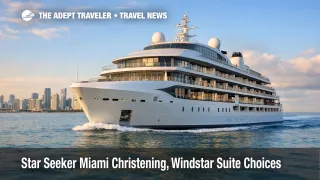 Star Seeker Miami christening, the yacht sails offshore with veranda suites that change Windstar booking choices for 2026 routes