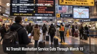 NJ Transit Manhattan service cuts show on Penn Station boards, pushing travelers to add Hoboken transfer buffers