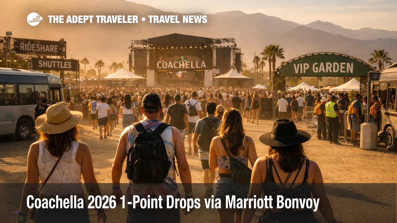Coachella 2026 travel plans hinge on Marriott Bonvoy 1-Point Drops as fans queue at desert festival gates