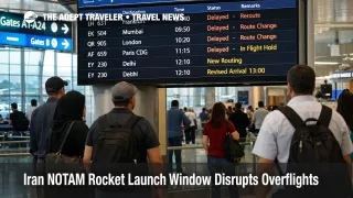 Iran NOTAM rocket launch overflights shown on Dubai departures board as Gulf reroutes stretch long haul arrival times