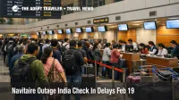 Navitaire outage India check in delays as travelers queue at Delhi airport counters for manual boarding passes