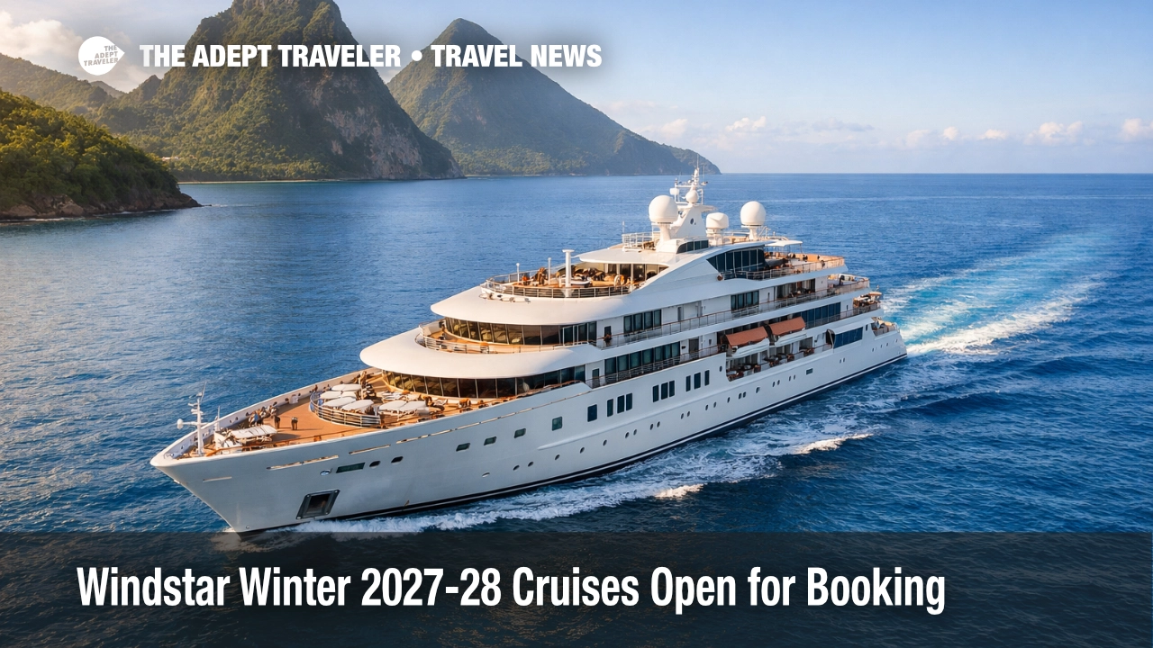 Windstar winter 2027-28 cruises booking opens, small yacht sails Caribbean waters as travelers compare early offer perks