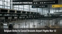 Belgium strike Brussels Airport flights March 12, closed departure counters signal likely cancellations and reroutes
