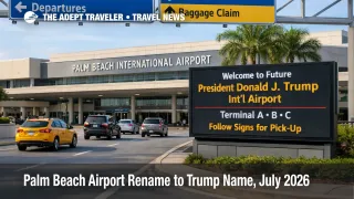 Palm Beach Airport Rename story, curbside signs at PBI as travelers verify terminal pickup details during a name change