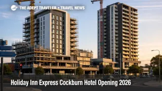 Holiday Inn Express Cockburn opening site in Perth's south, new hotel tower rising in a mixed use development