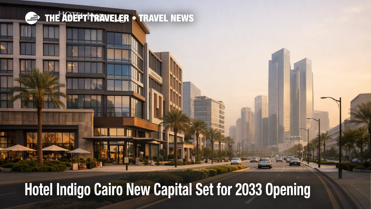 Hotel Indigo Cairo New Capital hotel district scene signals future business stay options ahead of 2033 opening