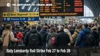 Italy rail strike Lombardy, travelers crowd Milano Centrale as canceled trains disrupt airport and regional connections