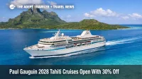 Paul Gauguin 2028 Tahiti cruises, ship underway near Bora Bora as travelers compare overnights and early fares