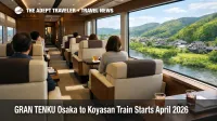 GRAN TENKU Osaka Koyasan train interior as reserved seats and views support timed transfers to Mount Koya