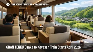 GRAN TENKU Osaka Koyasan train interior as reserved seats and views support timed transfers to Mount Koya