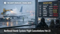 Northeast bomb cyclone flight cancellations as snow and deicing stall departures at JFK