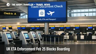 UK ETA denied boarding risk shown at Heathrow check in as Feb 25 enforcement blocks visa free travelers