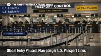 Global Entry paused shutdown slows U.S. passport control at JFK, longer primary inspection queues and missed connection risk