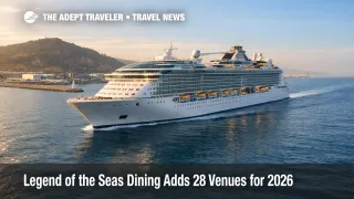 Legend of the Seas dining options preview as the ship sails near Barcelona ahead of July 2026 cruises